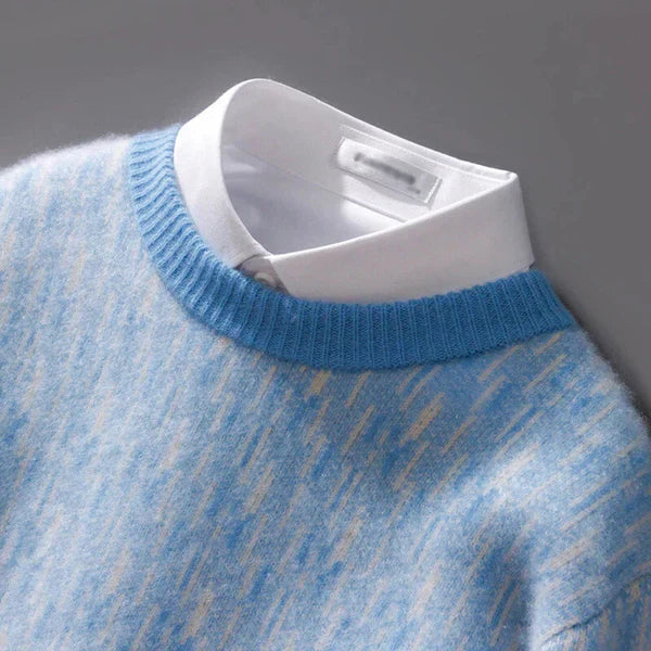 Hylven | Heren V-hals gebreide trui – zachte trui met lange mouwen, casual slim fit gebreide kleding