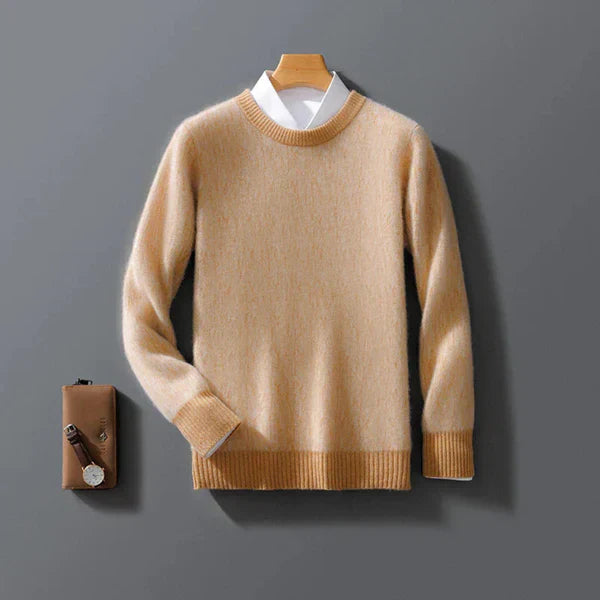 Hylven | Heren V-hals gebreide trui – zachte trui met lange mouwen, casual slim fit gebreide kleding