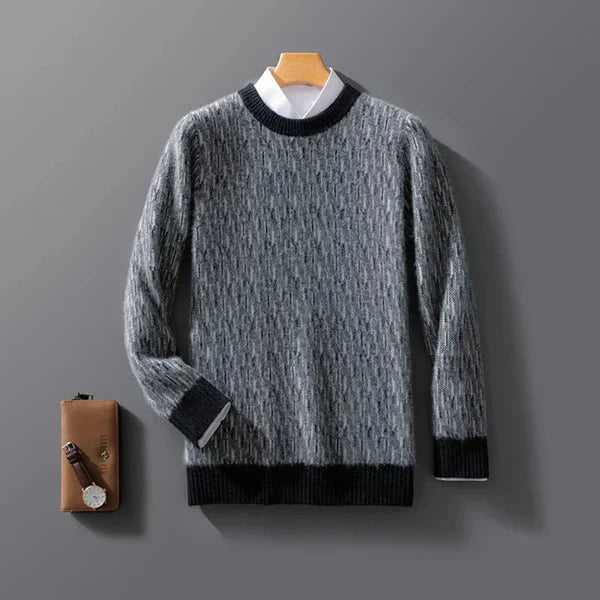Hylven | Heren V-hals gebreide trui – zachte trui met lange mouwen, casual slim fit gebreide kleding