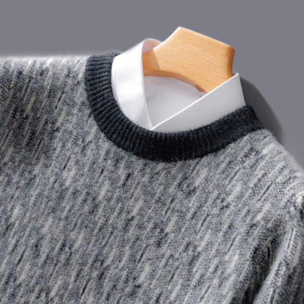 Hylven | Heren V-hals gebreide trui – zachte trui met lange mouwen, casual slim fit gebreide kleding