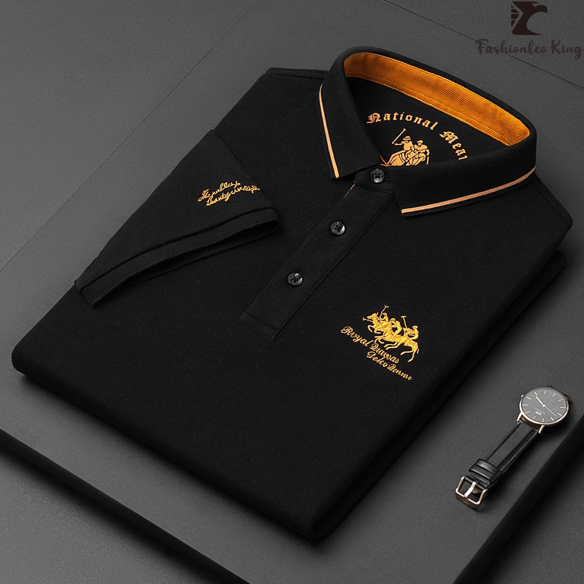 Elivor | Polo homme avec logo brodé – Coupe ajustée, décontracté et élégant, manches courtes, respirant