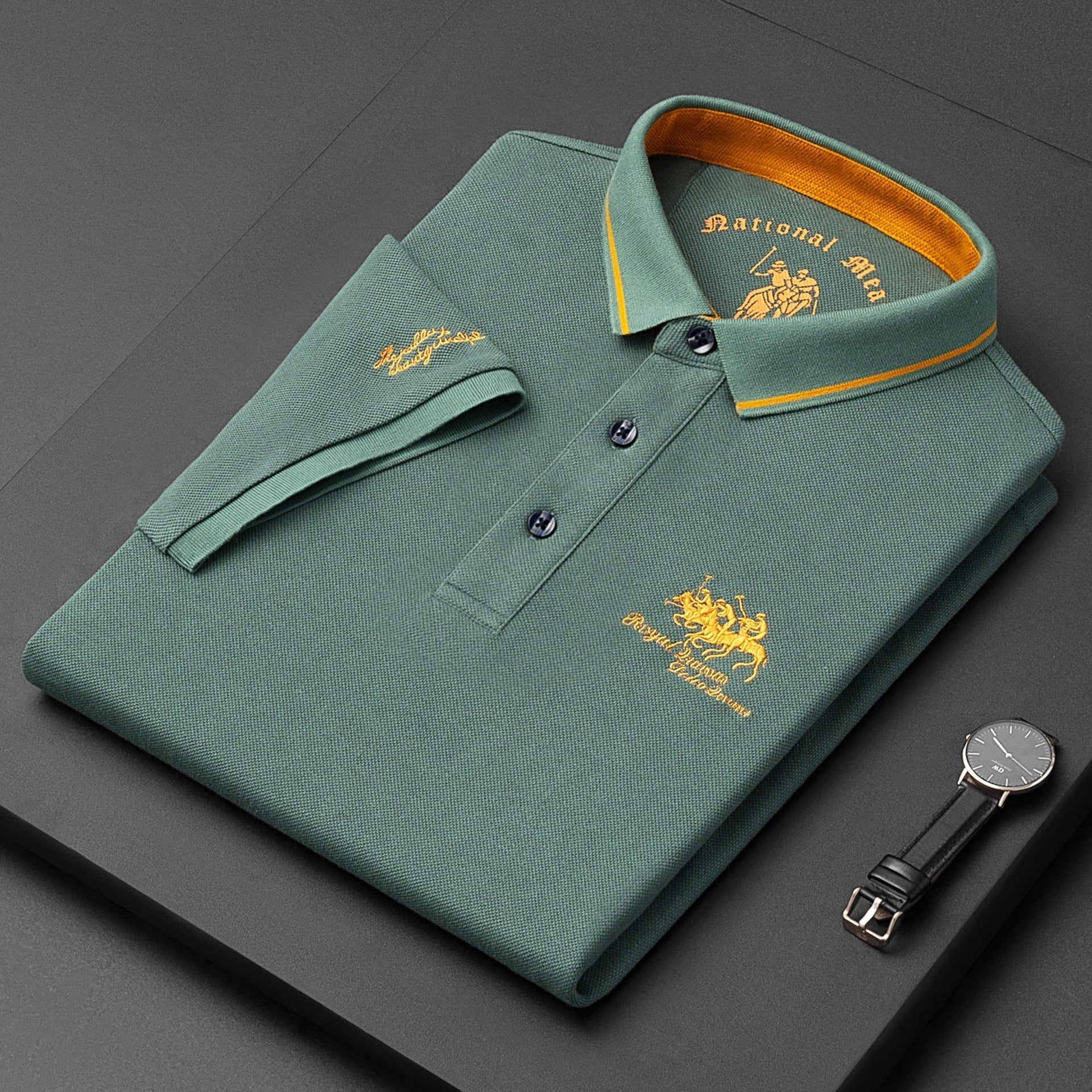 Elivor | Polo homme avec logo brodé – Coupe ajustée, décontracté et élégant, manches courtes, respirant