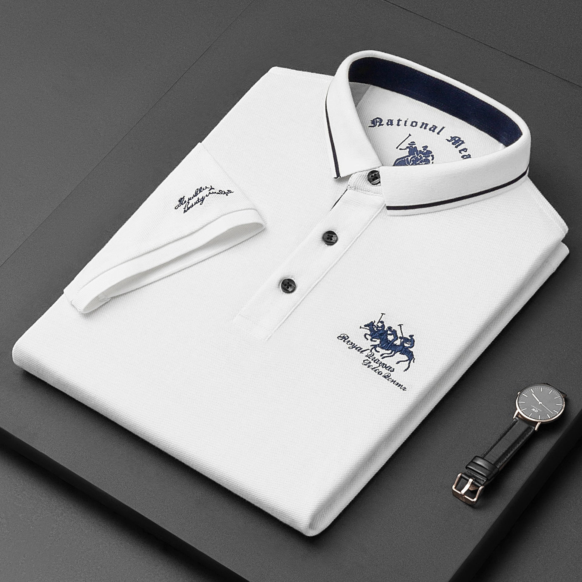 Elivor | Polo homme avec logo brodé – Coupe ajustée, décontracté et élégant, manches courtes, respirant