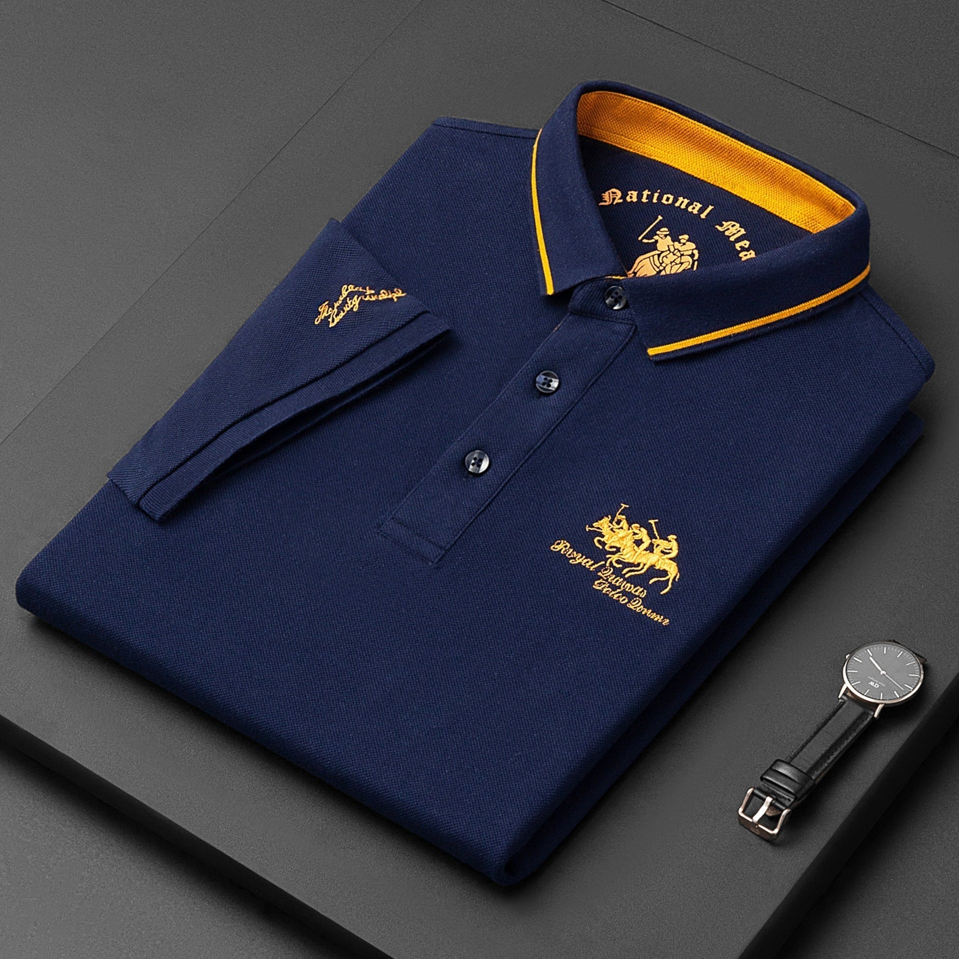 Elivor | Polo homme avec logo brodé – Coupe ajustée, décontracté et élégant, manches courtes, respirant