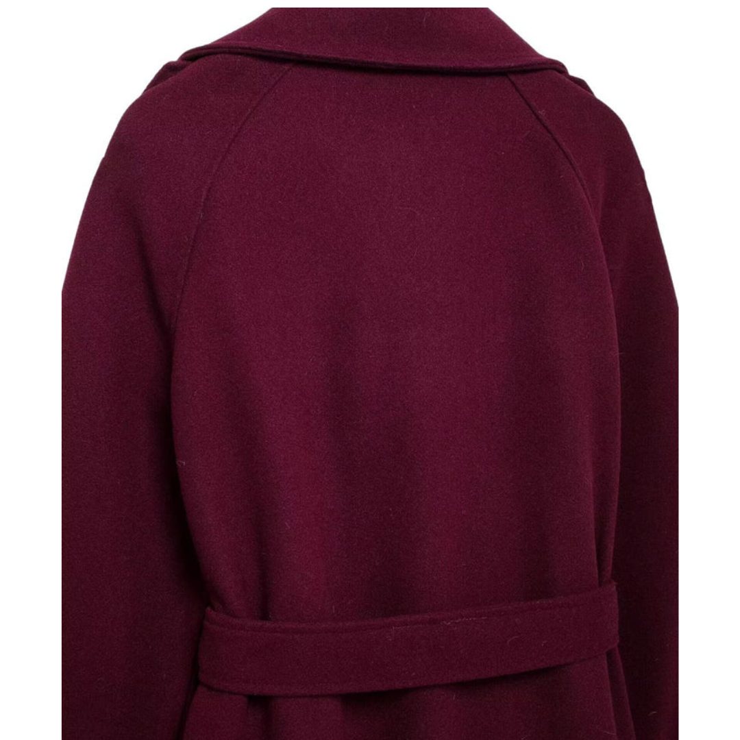 Liva | Oversized bordeauxrode trenchcoat voor dames – Elegante lange jas voor herfst, winter