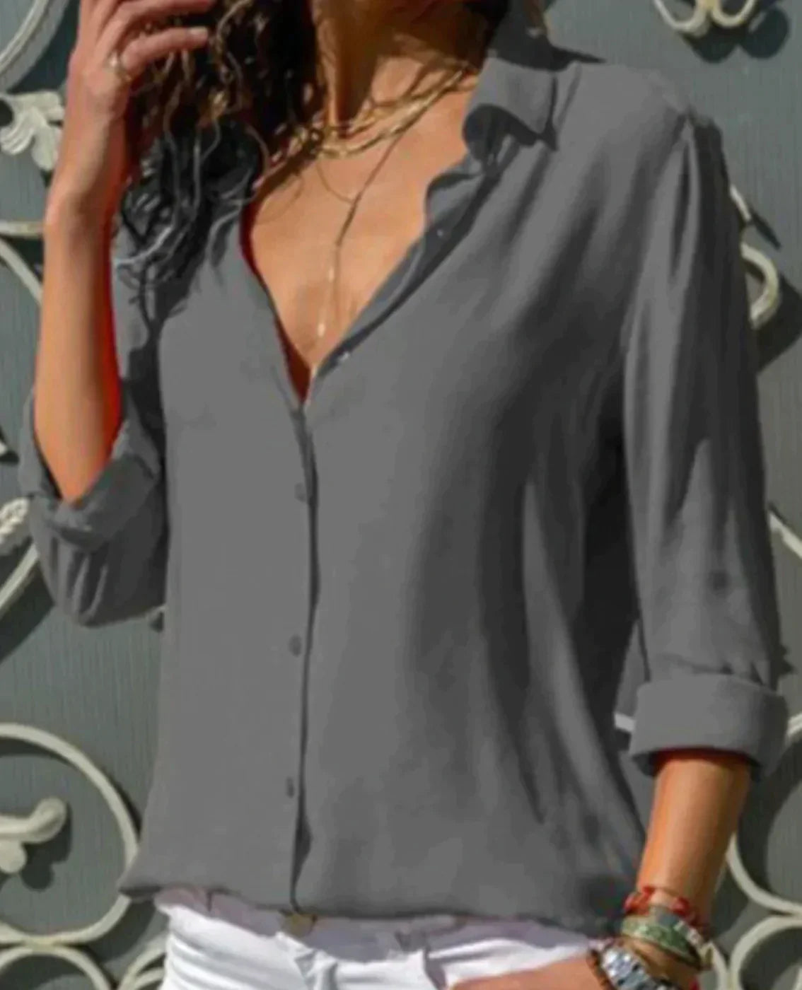 Gordana | Lichtgewicht luchtige blouse voor vrouwen - lange mouwen, casual elegante top