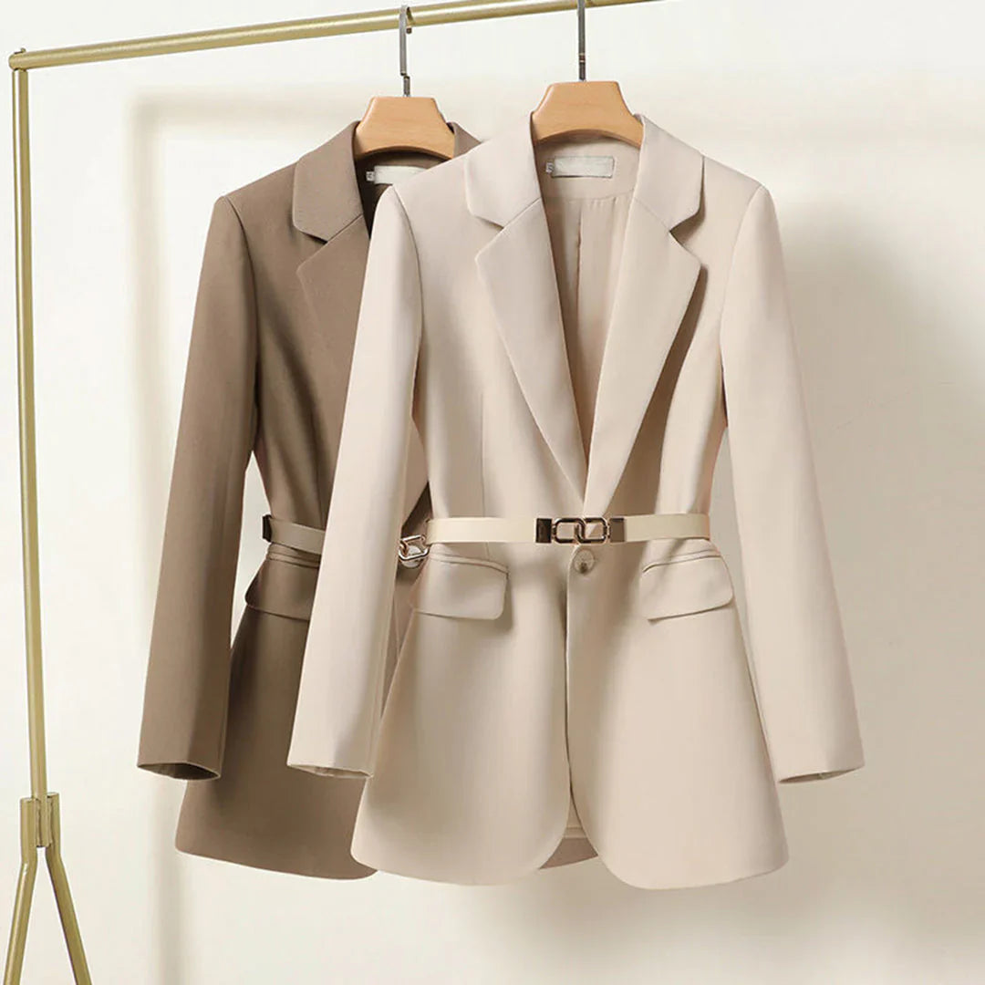 Rosira | Blazer met riem voor dames - Luxueus formeel jasje, elegante pasvorm, kantoor- en avondkleding