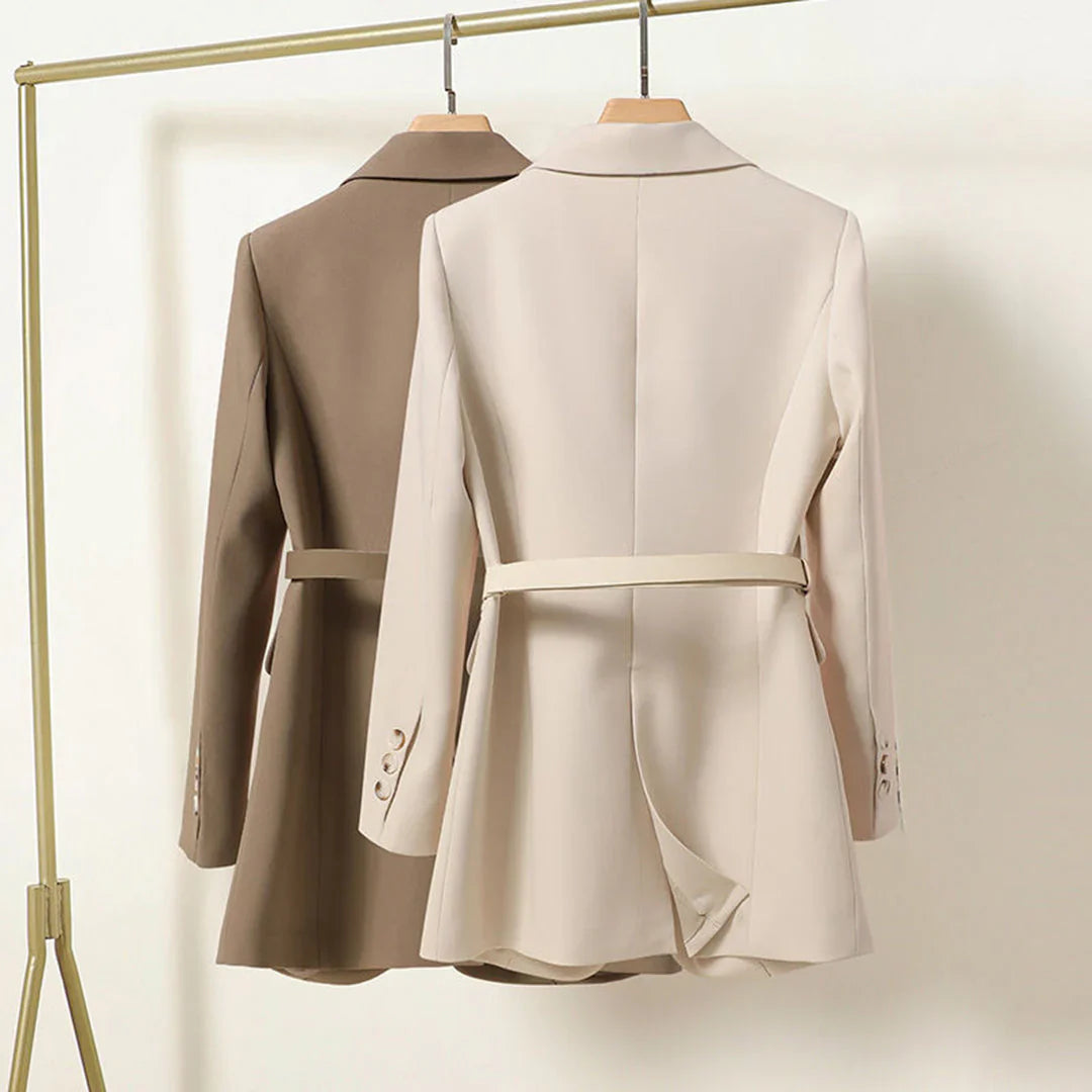 Rosira | Blazer met riem voor dames - Luxueus formeel jasje, elegante pasvorm, kantoor- en avondkleding