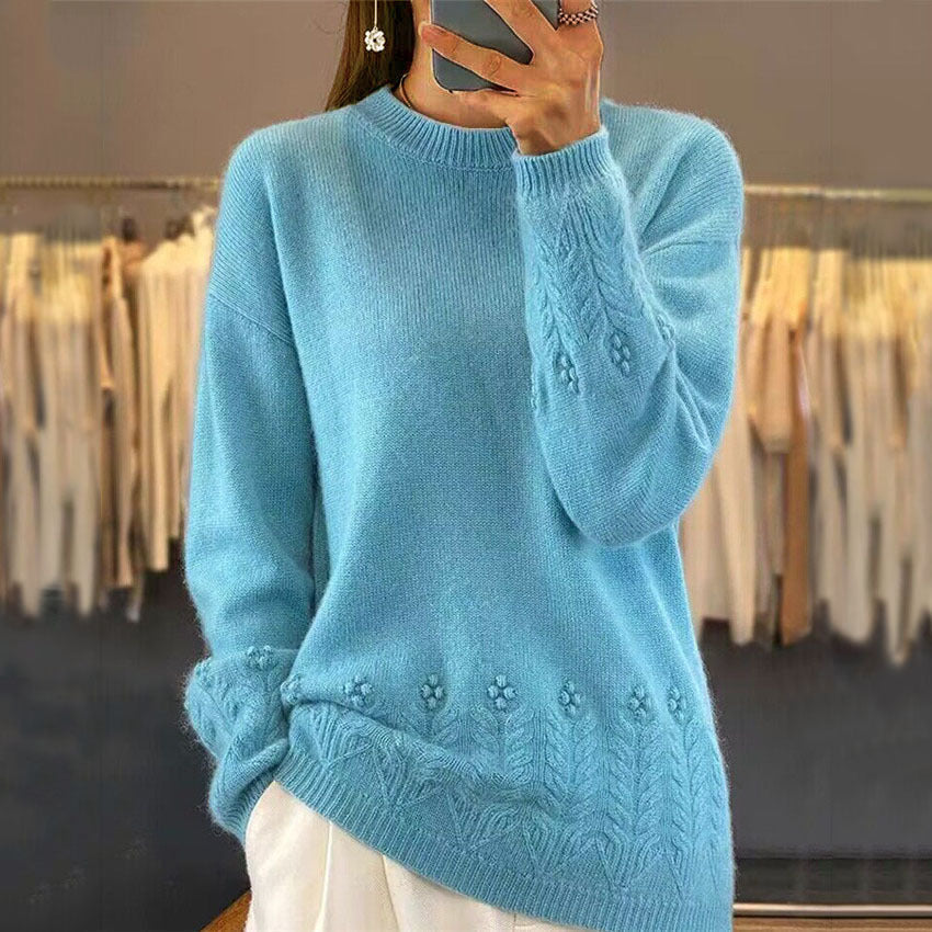 Darcelle | Pull femme en maille douce – manches longues, col rond, pull élégant automne-hiver