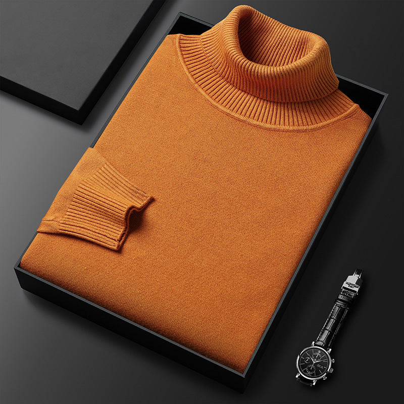 Gerwin | Pull col roulé en cachemire premium pour homme – Couleur unie, maille douce, idéal pour l'hiver et l'automne