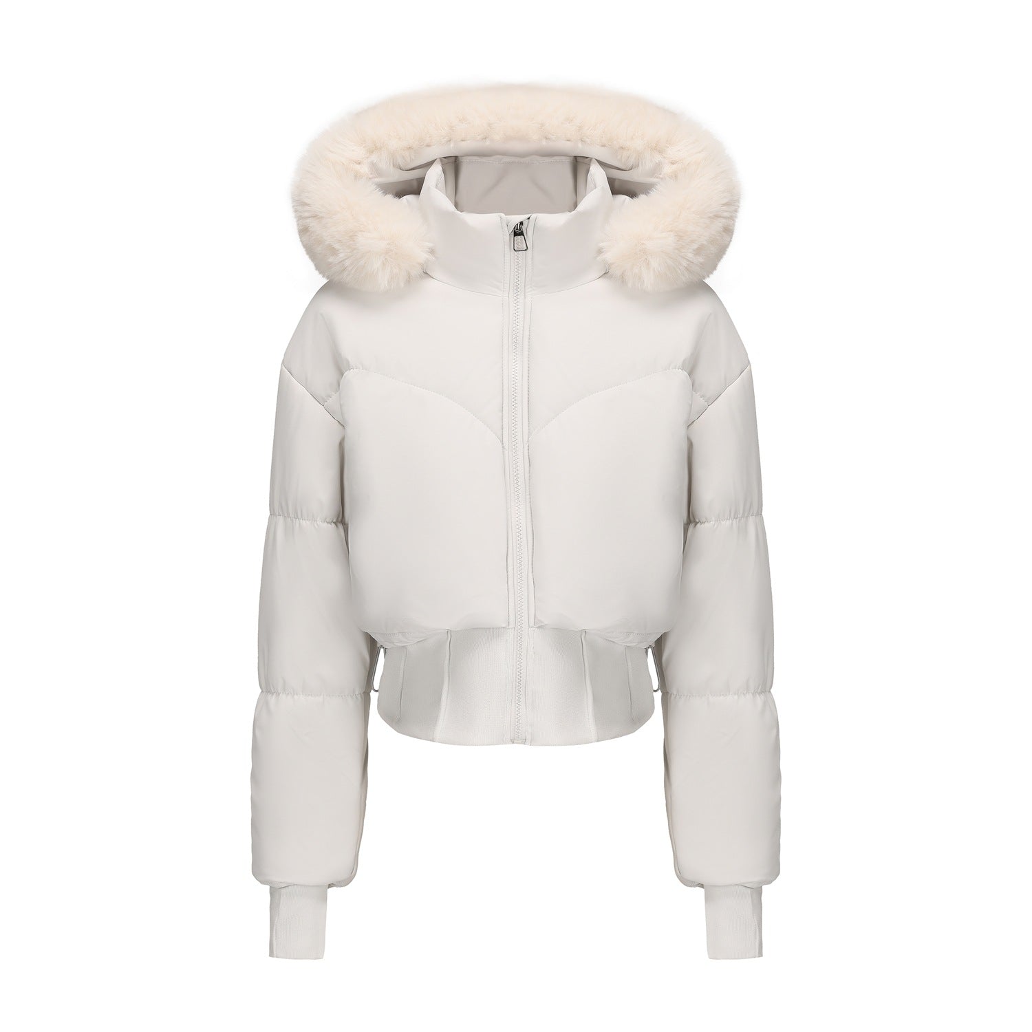 Zalira | Dames cropped donsjack – Lichtgewicht, waterafstotend, afneembare capuchon met nepbont, modieuze winterjas