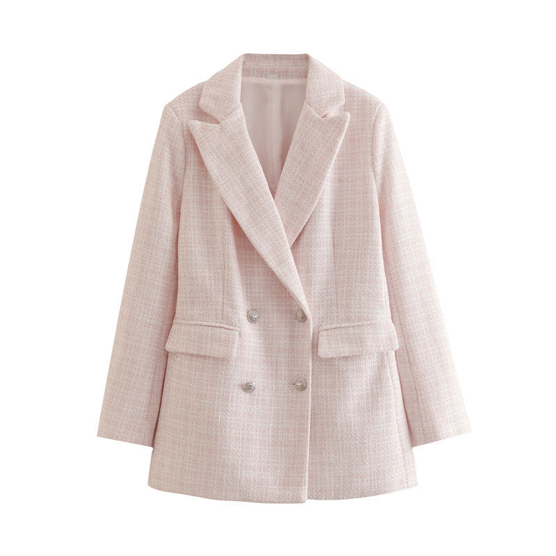 Roseline | Women's oversized tweed double-breasted blazer