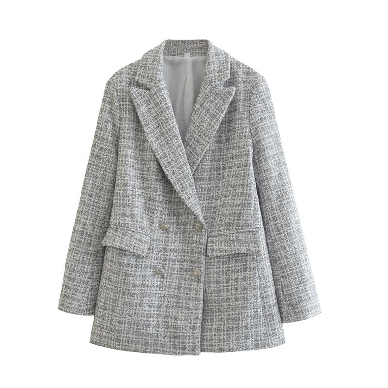 Roseline | Women's oversized tweed double-breasted blazer