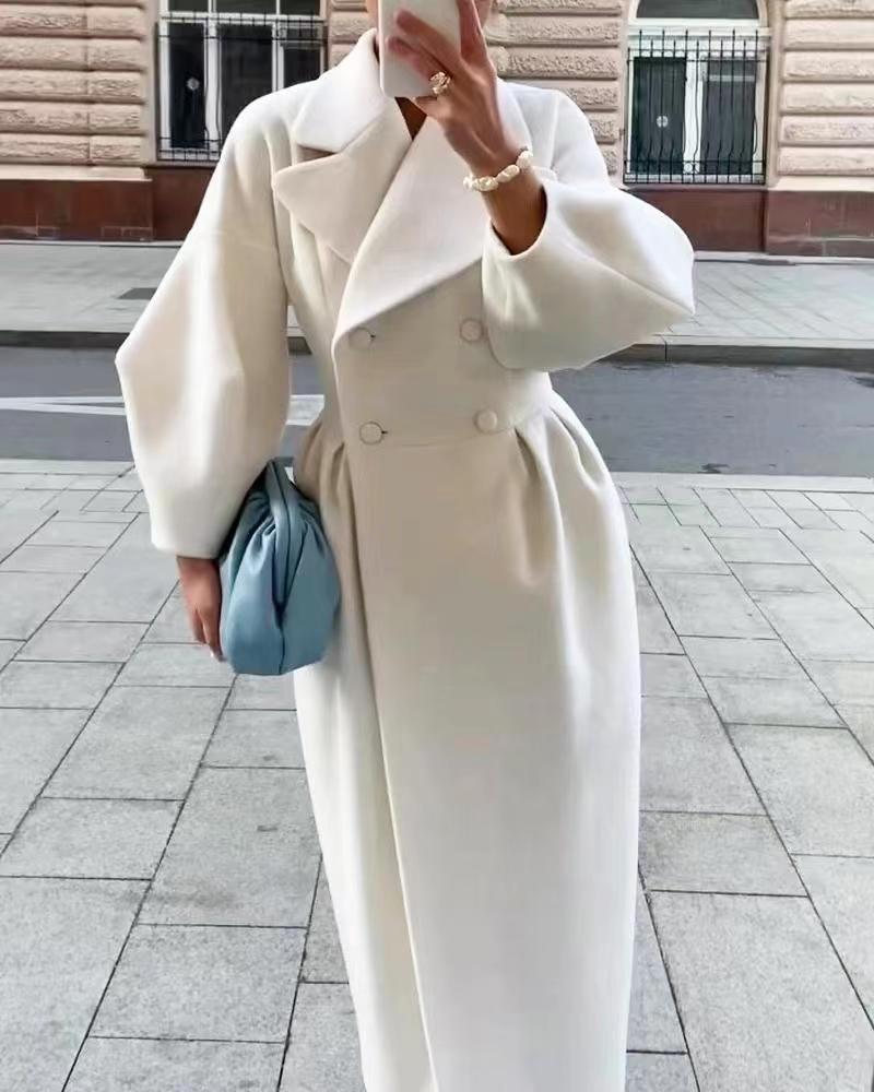 Kensyl | Elegante damesjas met dubbele knoopsluiting – Winterjas in jurkstijl