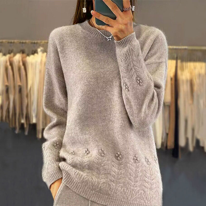Darcelle | Pull femme en maille douce – manches longues, col rond, pull élégant automne-hiver