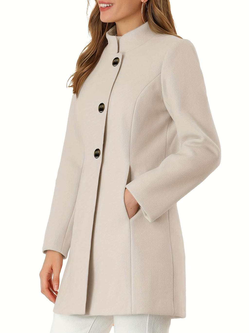 Talyra | Elegante winterjas voor dames – klassieke knoopsluiting, stijlvolle en functionele zakken