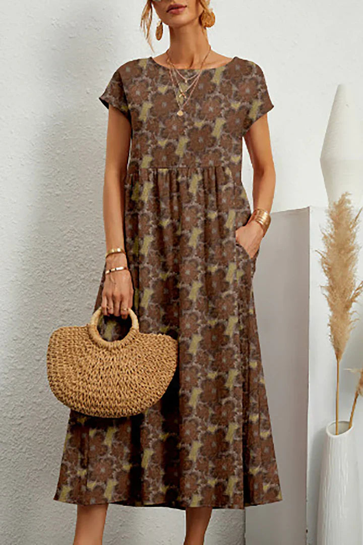 Roxelana | Casual jurk met bloemenprint – mouwloze jurk met ronde hals voor dames