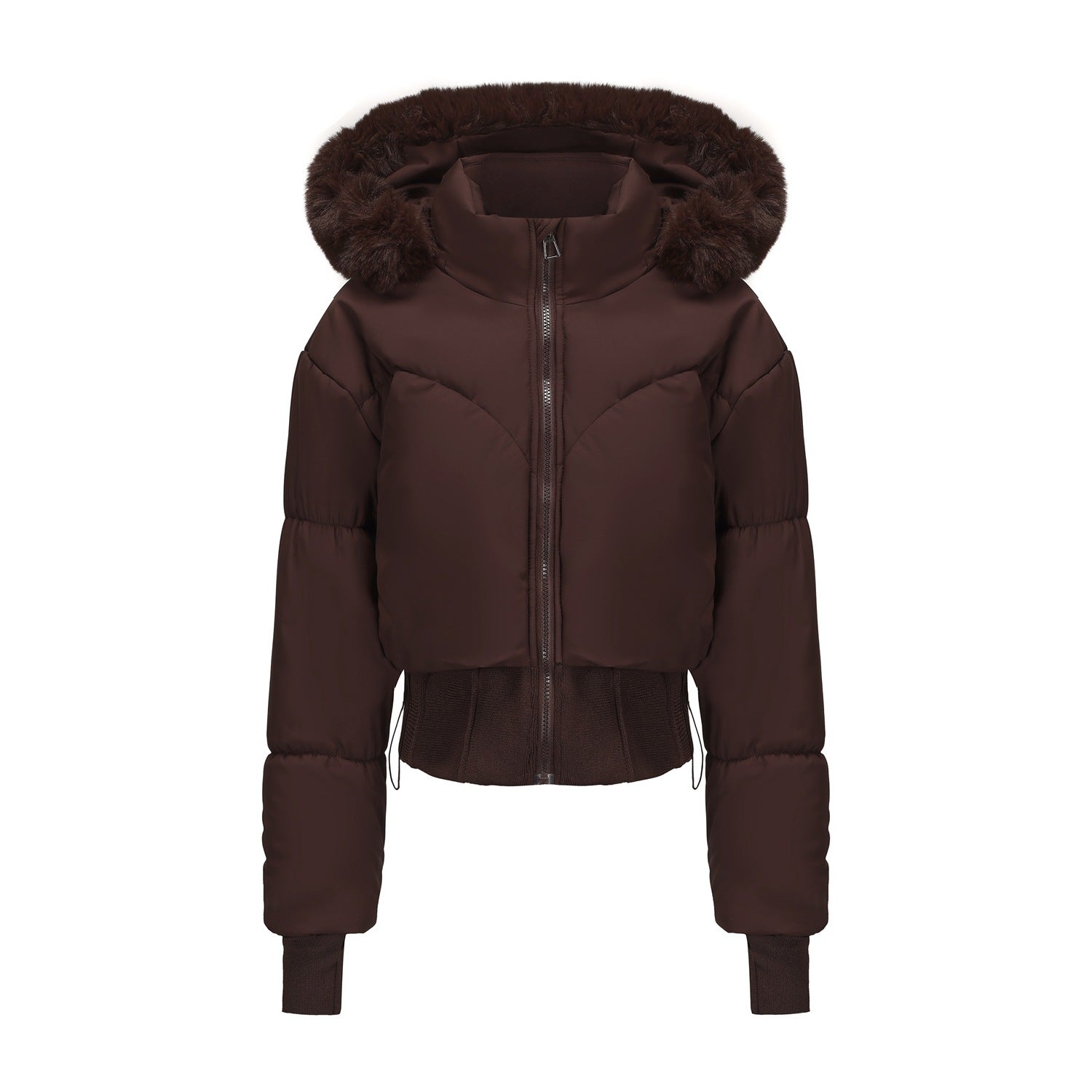 Zalira | Dames cropped donsjack – Lichtgewicht, waterafstotend, afneembare capuchon met nepbont, modieuze winterjas