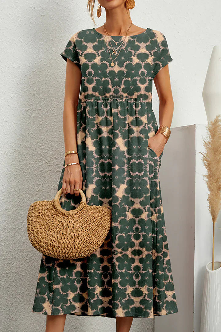 Roxelana | Casual jurk met bloemenprint – mouwloze jurk met ronde hals voor dames