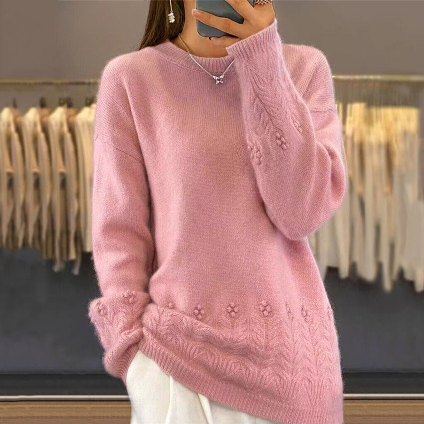 Darcelle | Pull femme en maille douce – manches longues, col rond, pull élégant automne-hiver