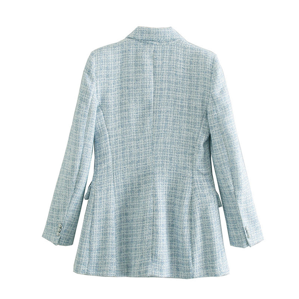 Roseline | Women's oversized tweed double-breasted blazer