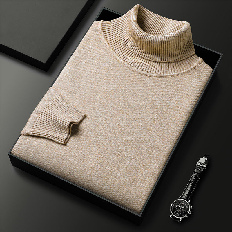 Gerwin | Pull col roulé en cachemire premium pour homme – Couleur unie, maille douce, idéal pour l'hiver et l'automne