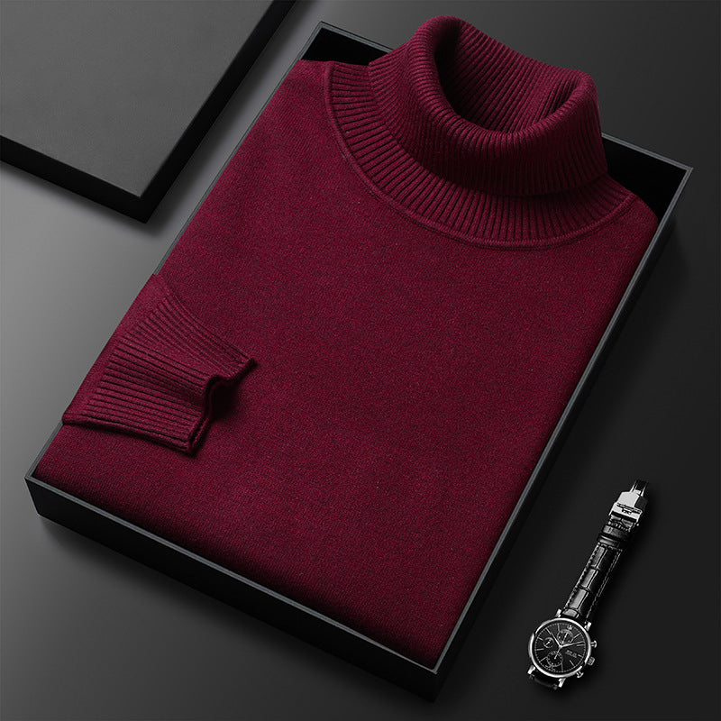 Gerwin | Pull col roulé en cachemire premium pour homme – Couleur unie, maille douce, idéal pour l'hiver et l'automne
