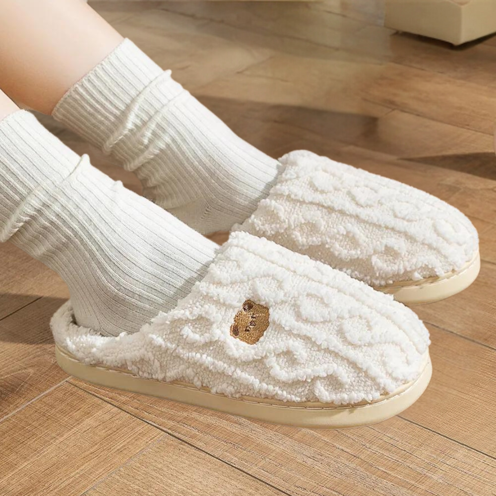 FluffSlip | Warme pantoffels van pluche voor dames - Zachte, knusse wintersloffen met antislipzool