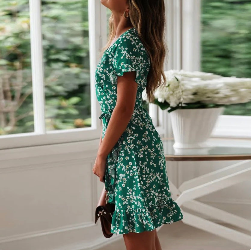 Omslag jurkje met bloemenprint
