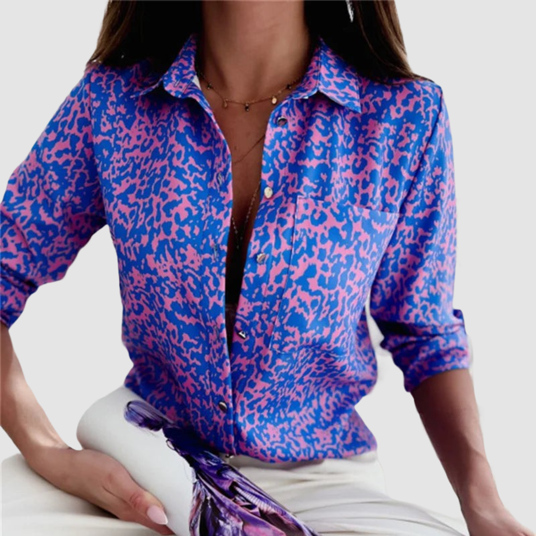 Aelosa | Stijlvolle damesblouse – Casual top met lange mouwen en zakken aan de voorkant