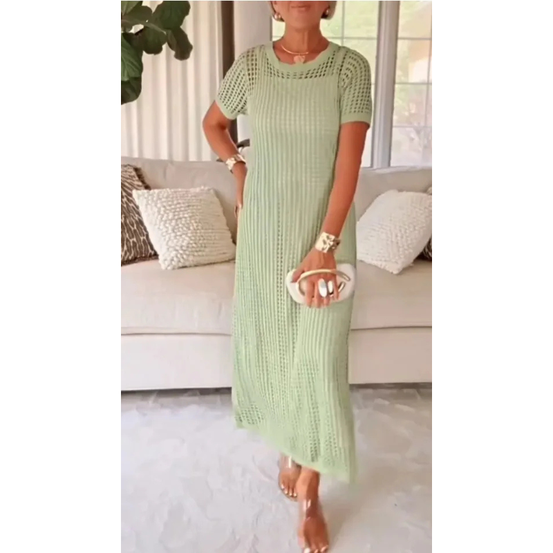 Helissa | Casual-elegante damesjurk – Zomerjurk met rasterpatroon