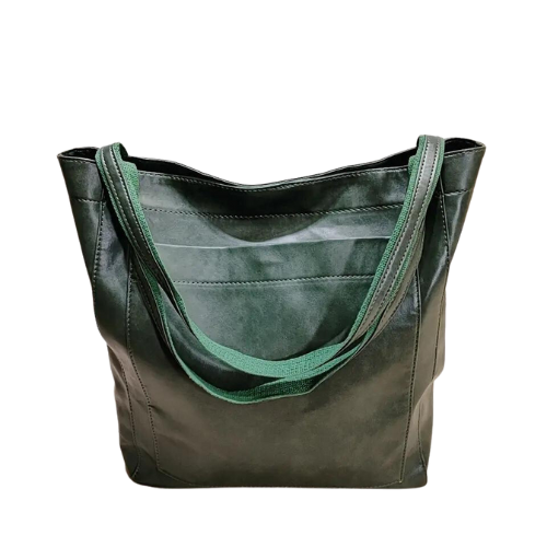 VintEdge | Vintage lederen draagtas - handtas met grote capaciteit voor vrouwen
