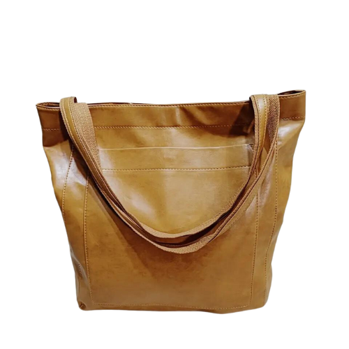 VintEdge | Vintage lederen draagtas - handtas met grote capaciteit voor vrouwen
