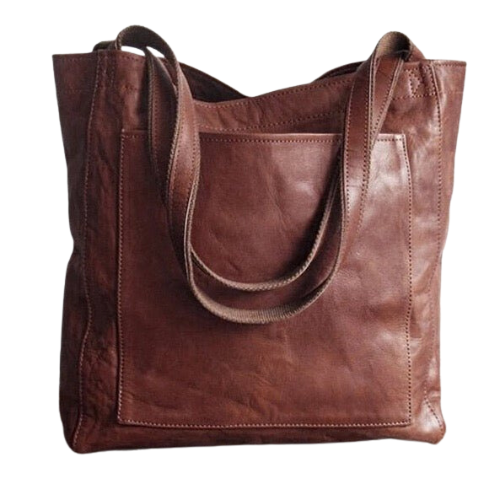 VintEdge | Vintage lederen draagtas - handtas met grote capaciteit voor vrouwen