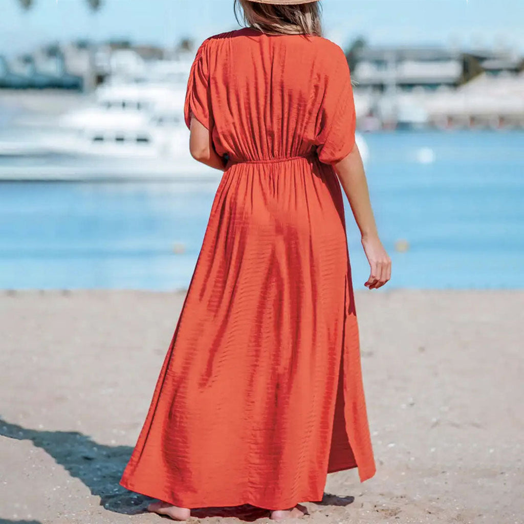 Maxi-jurk met ruches - Noreen