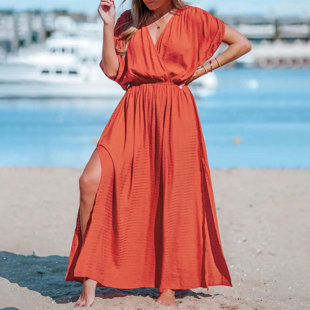 Maxi-jurk met ruches - Noreen