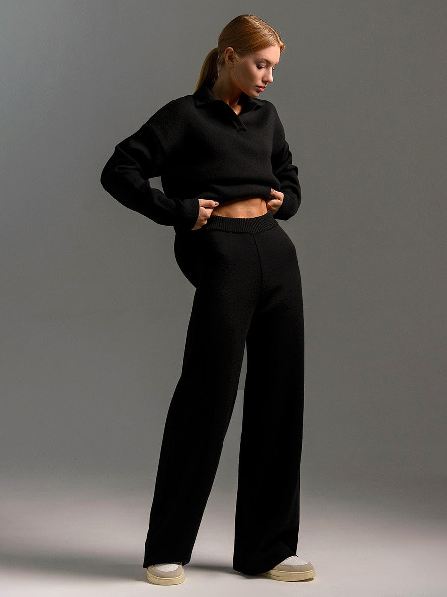Nixie | Knitted Women's Loungewear Set - Comfortable Full Sweater and Joggers
