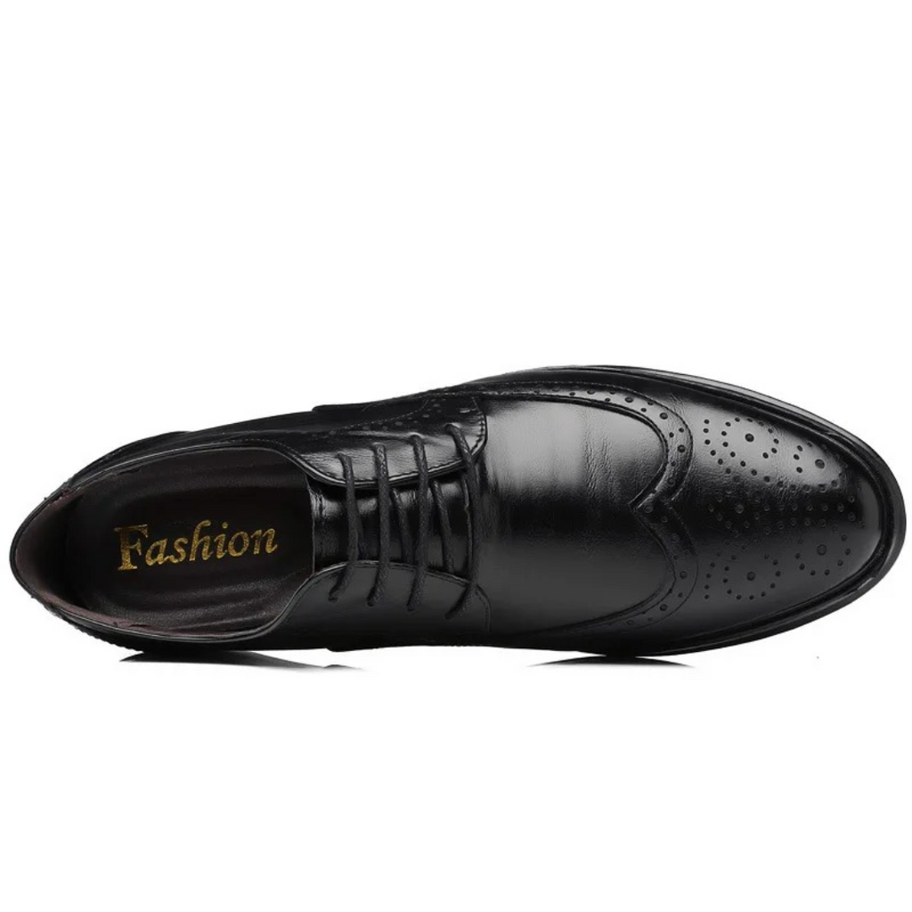 PrestigeStep | Heren Klassiek Oxford Brogue Dress Schoenen - Wingtip Veterschoenen Formeel Schoeisel