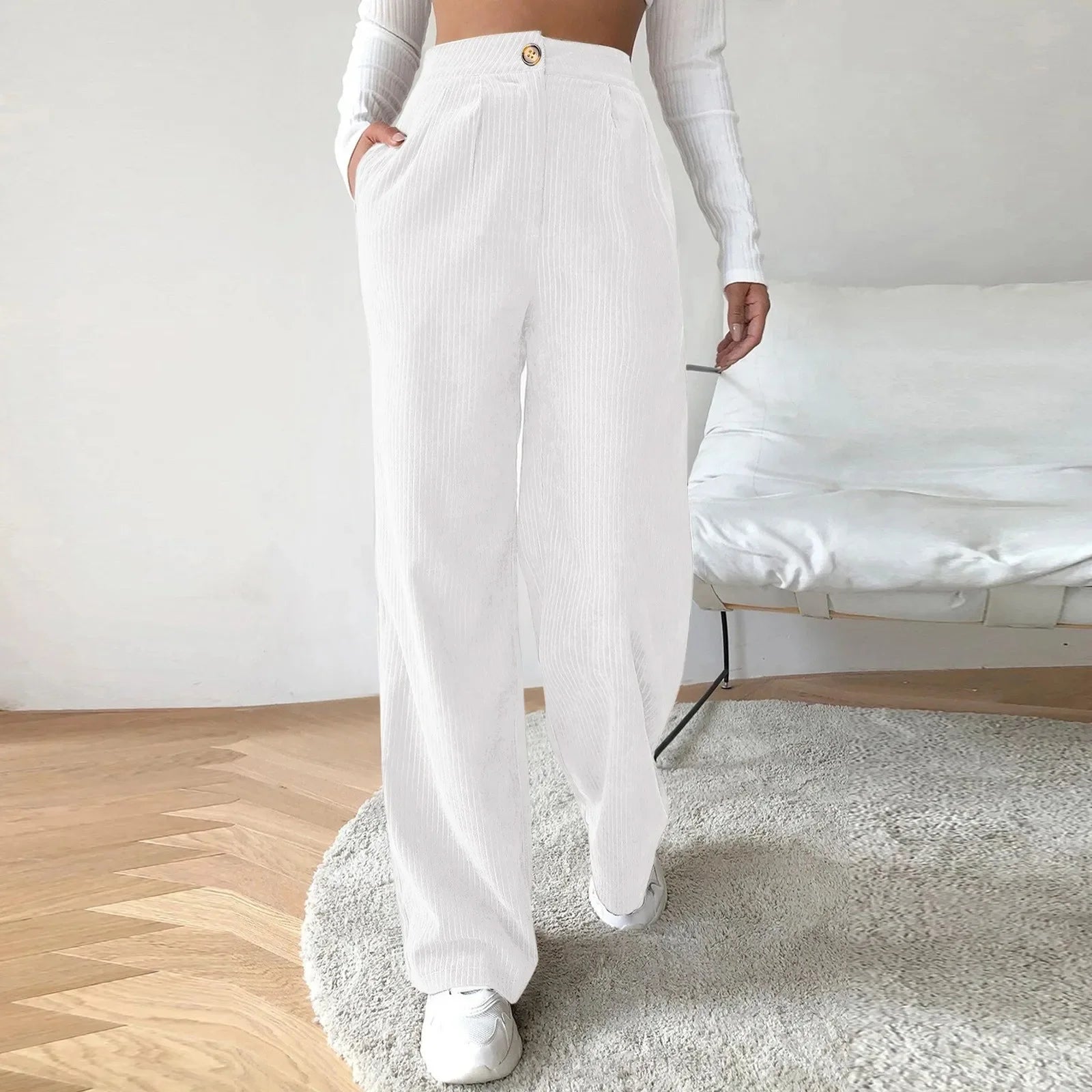 Judita | Corduroy broek met hoge taille voor dames - comfortabel, stijlvol en veelzijdig