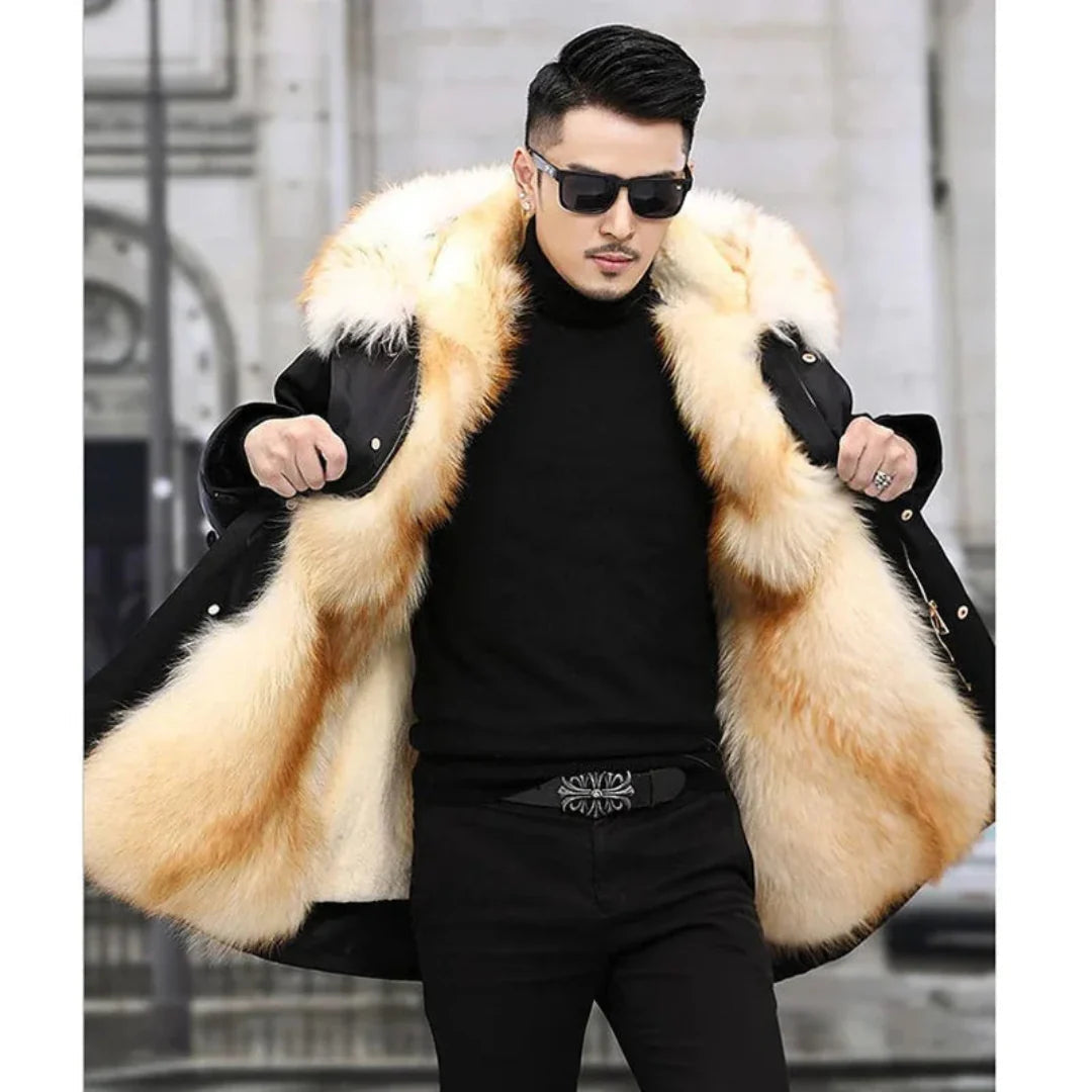 Perwin | Warme parka met capuchon voor heren – Winterjas met bontvoering, jas voor koud weer
