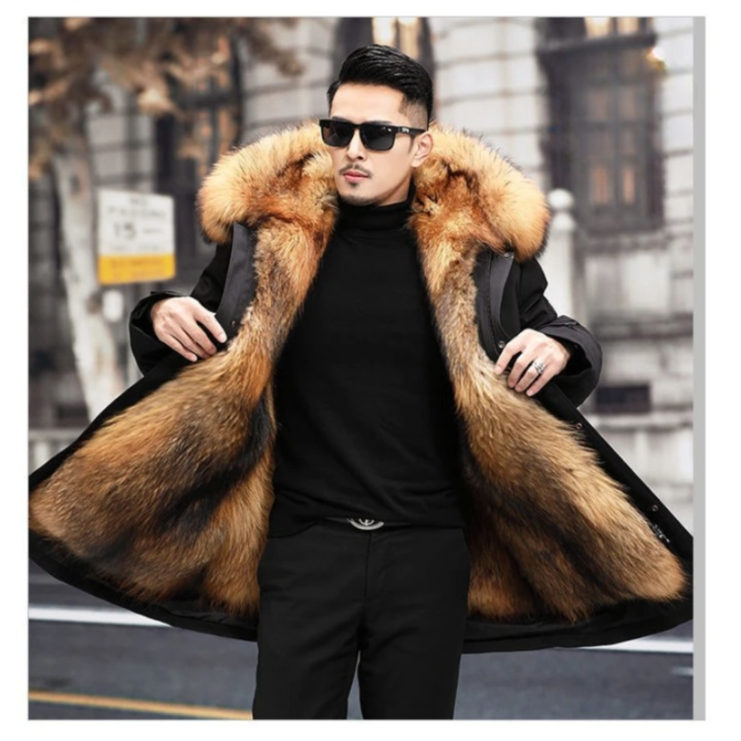 Perwin | Warme parka met capuchon voor heren – Winterjas met bontvoering, jas voor koud weer