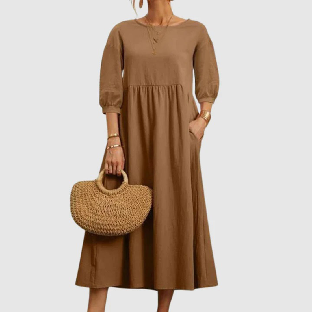 Odeletta | Casual Midi Dress - Breathable & Comfortable Dress for Everyday Wear