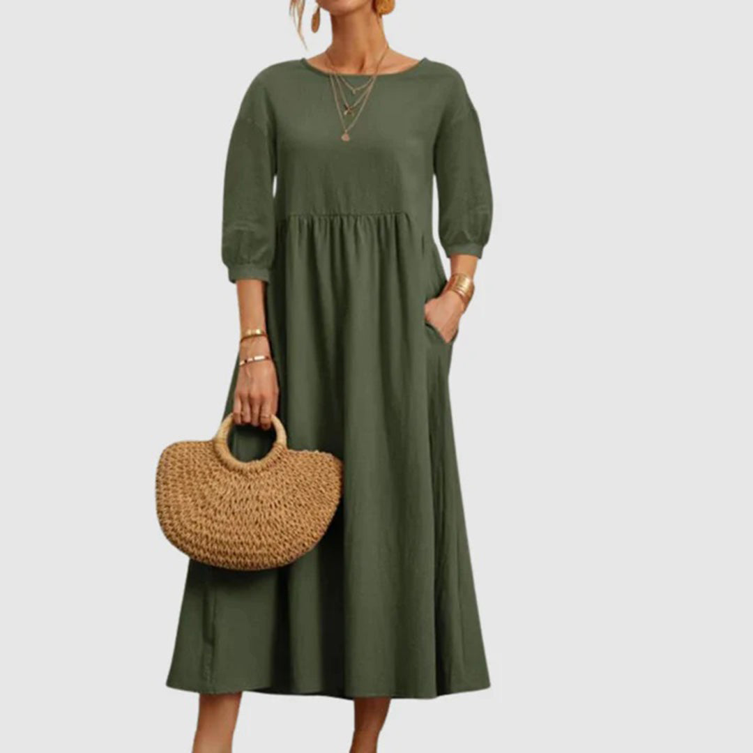 Odeletta | Casual Midi Dress - Breathable & Comfortable Dress for Everyday Wear
