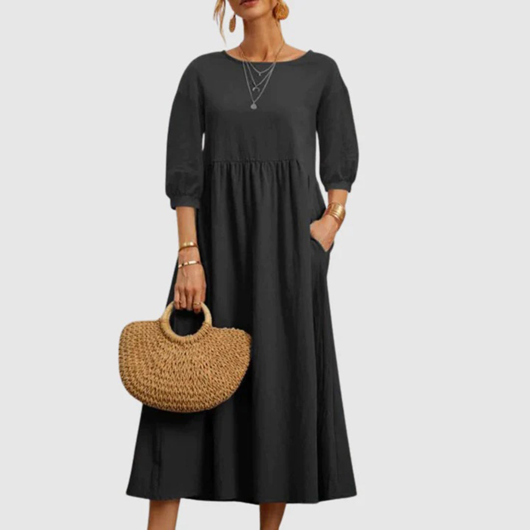 Odeletta | Casual Midi Dress - Breathable & Comfortable Dress for Everyday Wear