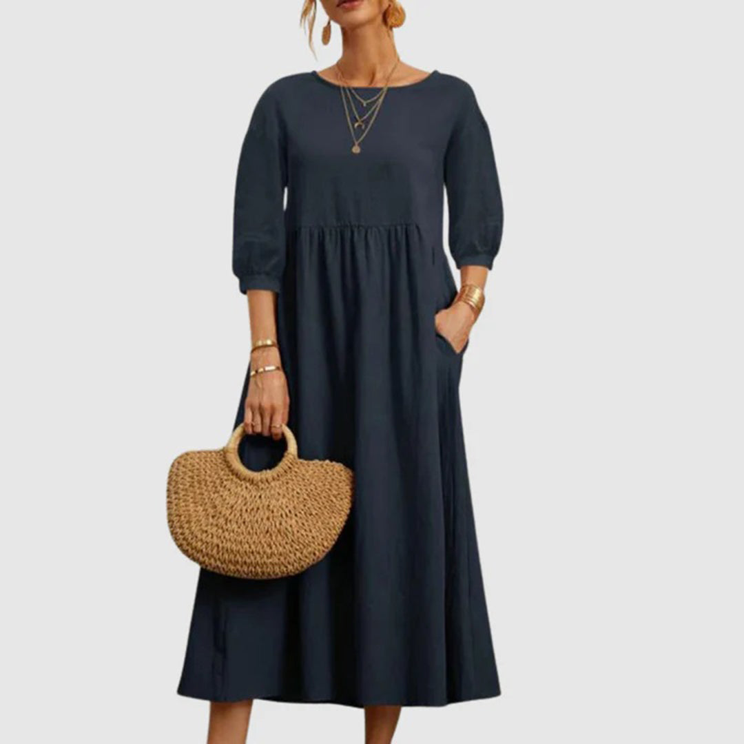 Odeletta | Casual Midi Dress - Breathable & Comfortable Dress for Everyday Wear