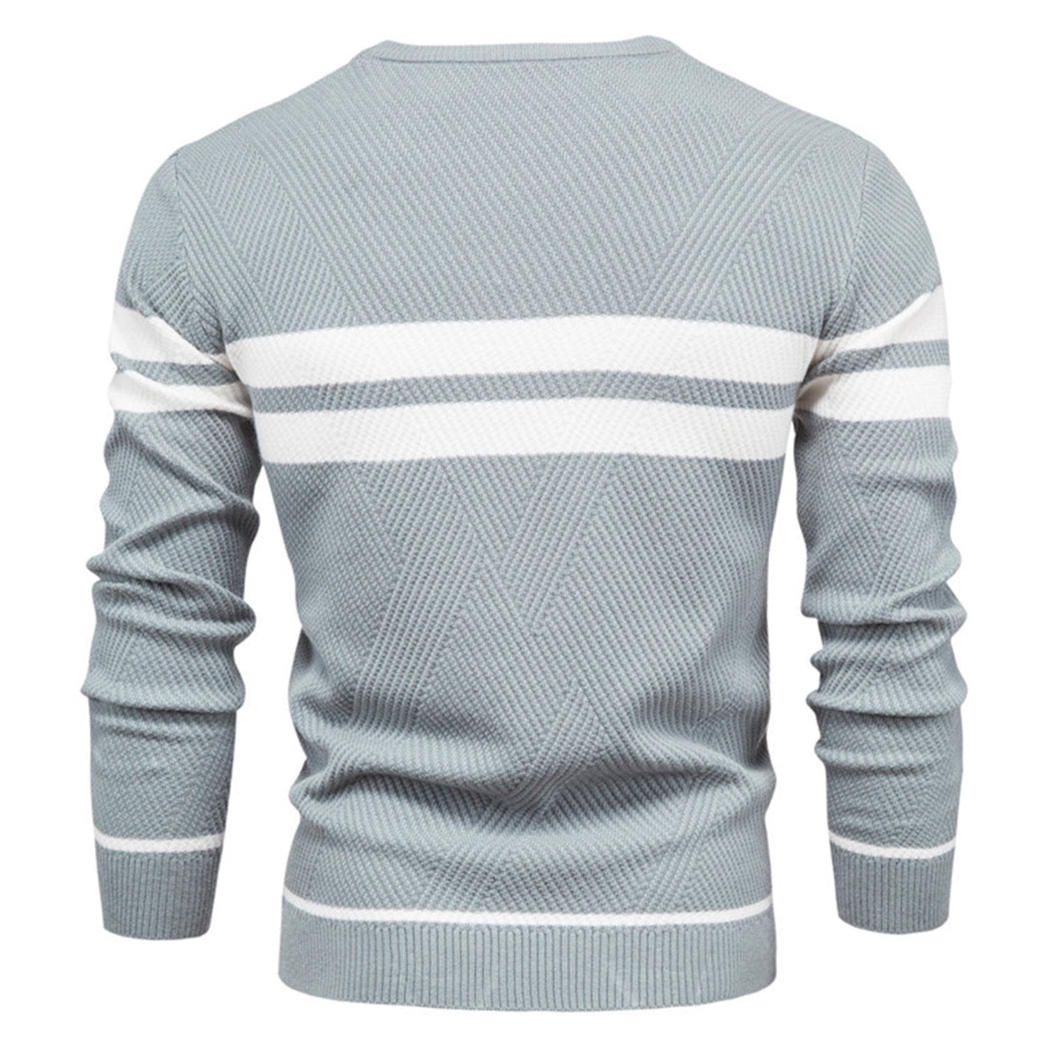 Derick | Klassieke heren trui met ronde hals en streeppatroon, comfortabele gebreide trui voor herfst en winter