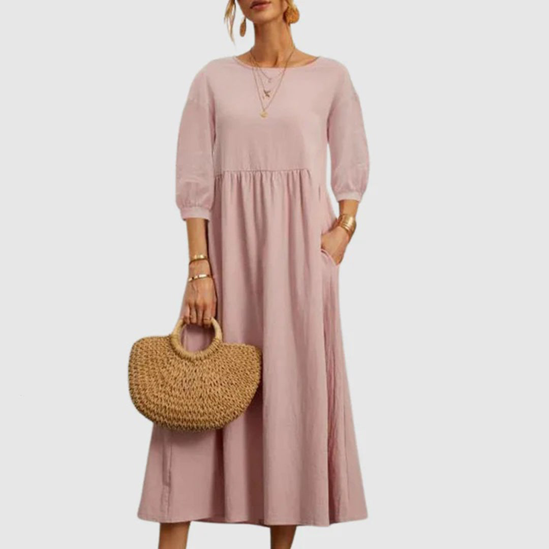 Odeletta | Casual Midi Dress - Breathable & Comfortable Dress for Everyday Wear
