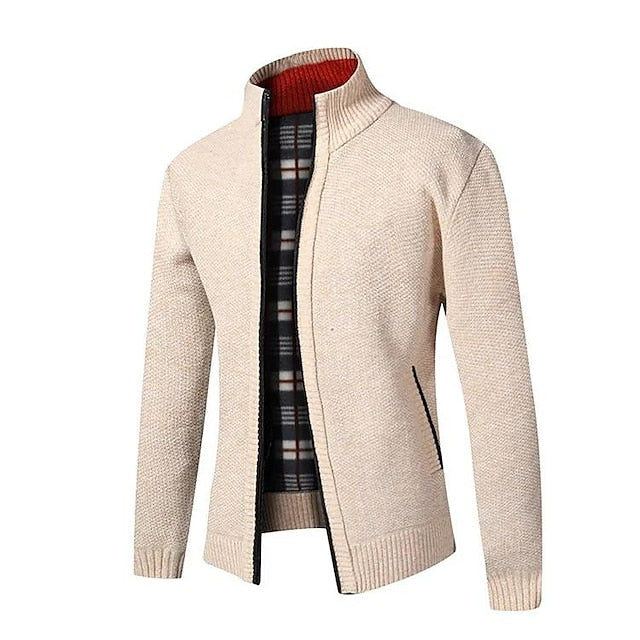 Jarnel | Gebreide heren trui met rits en hoge hals - Comfortabel, warm, casual en stijlvol breigoed