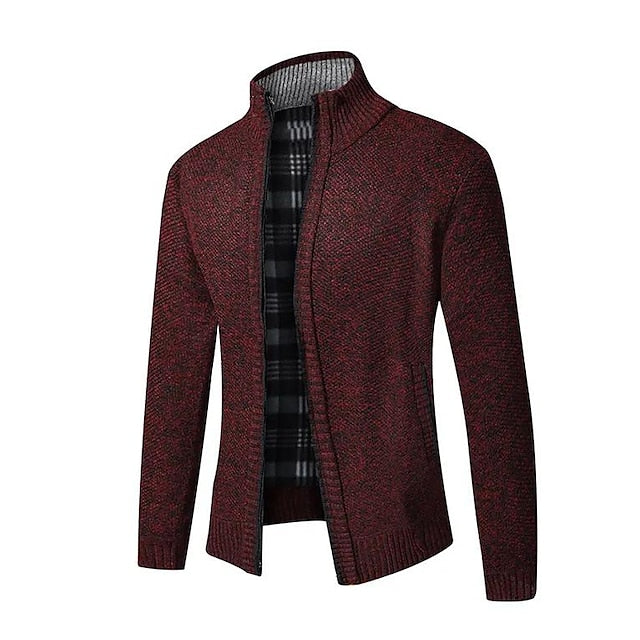 Jarnel | Gebreide heren trui met rits en hoge hals - Comfortabel, warm, casual en stijlvol breigoed