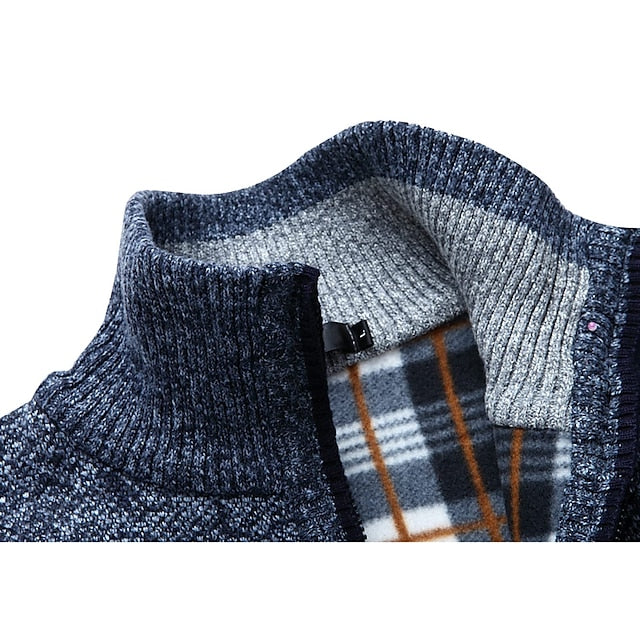 Jarnel | Gebreide heren trui met rits en hoge hals - Comfortabel, warm, casual en stijlvol breigoed